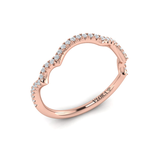 Matching Bands Wedding Band in 14K Rose Gold by Vlora Bridal