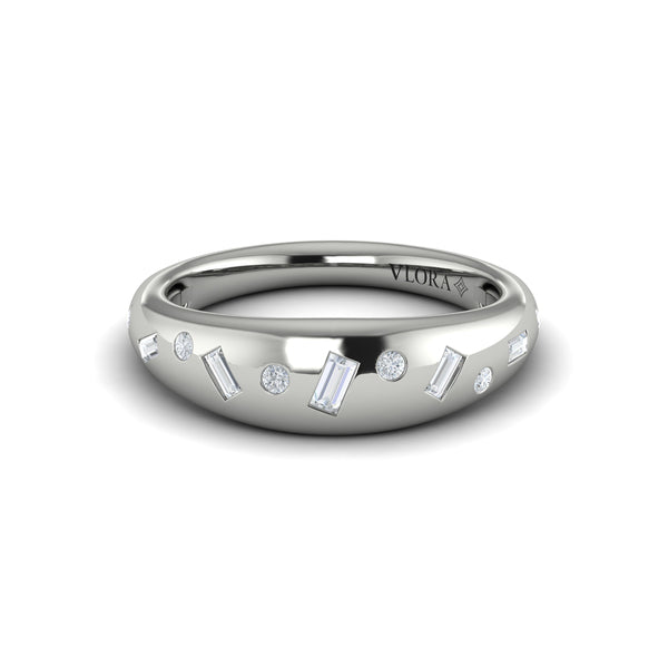 Multi Baguette and Round Dome Diamond Ring
