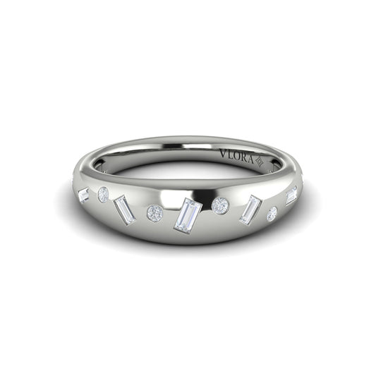 Multi Baguette and Round Dome Diamond Ring