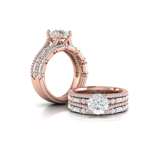 Matching Bands Wedding Band in 14K Rose Gold by Vlora Bridal