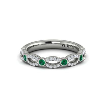 Diamond and Emerald Cascade Band