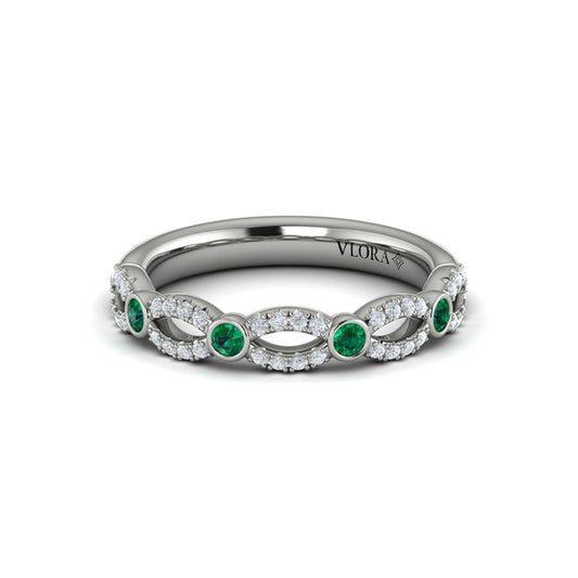 Diamond and Emerald Cascade Band