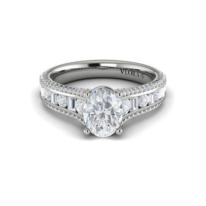 Opulent Cathedral Oval Diamond Engagement Ring