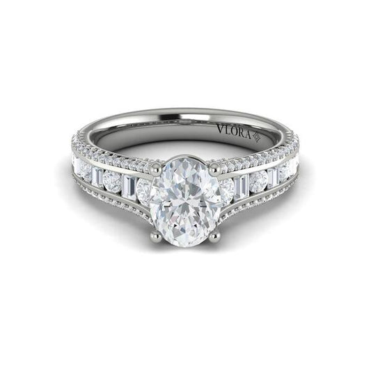 Opulent Cathedral Oval Diamond Engagement Ring