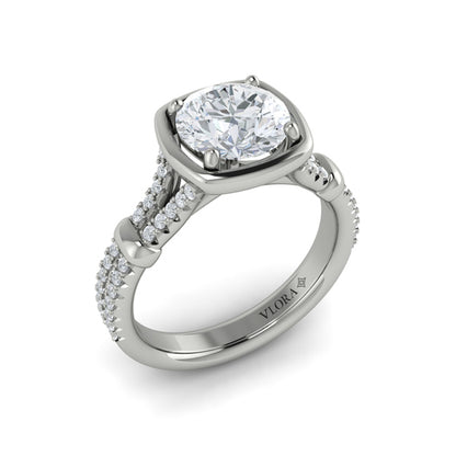 Diamond Frame Pavé Engagement Ring