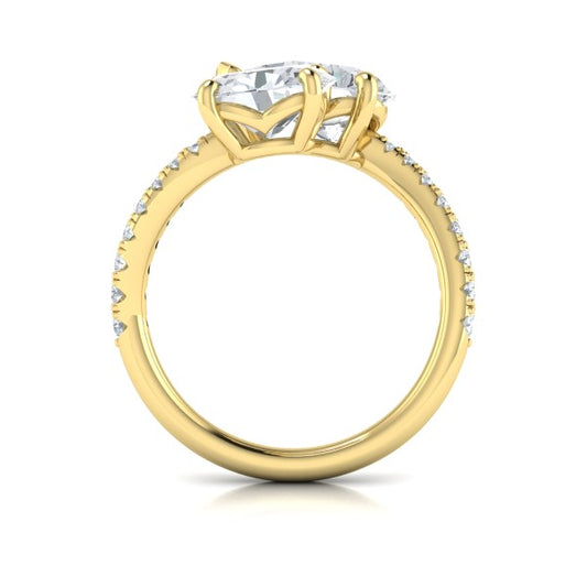 Kissing Oval and Pear Two Stone Engagement Ring