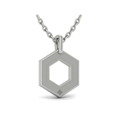 Diamond Open Honeycomb Pendant Necklace