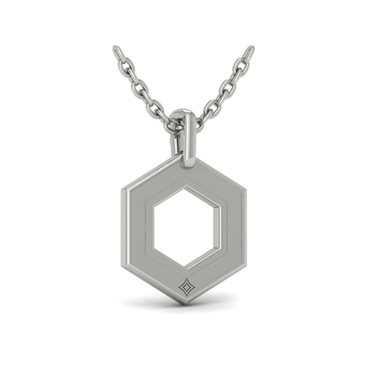 Diamond Open Honeycomb Pendant Necklace