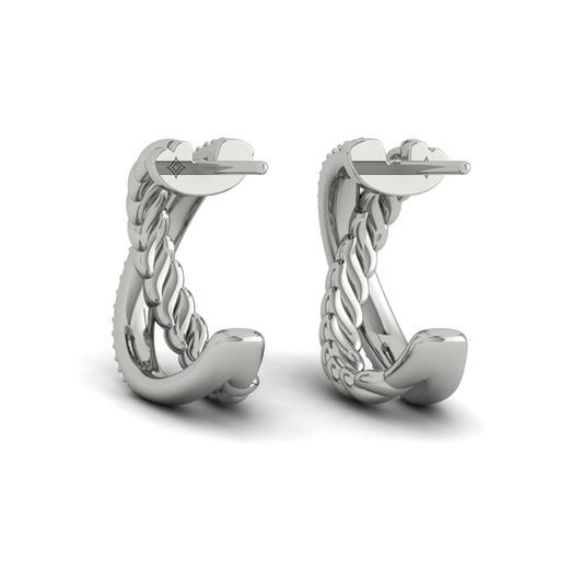 Crossed Hoop Earrings