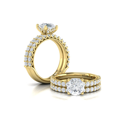 Woven Elegance Hidden Halo Round Engagement Ring