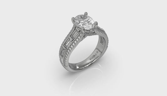 Intricate Oval Engagement Ring