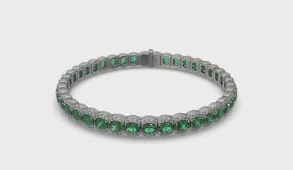 Diamond and Emerald Bracelet