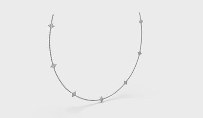 Diamond Cluster Multi Vlora Star Pendant Necklace