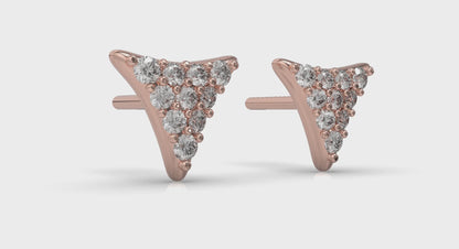 Diamond Trinity Stud Earrings