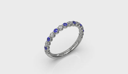 Diamond and Blue Sapphire Ring
