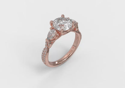 Entwined Three Stone Engagement Ring