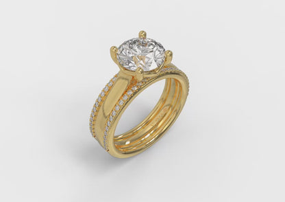Triple Band Engagement Ring