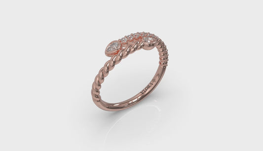 Beaded Bypass Stackable Ring