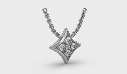 Diamond Cluster Vlora Star Pendant Necklace