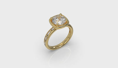 Art Deco Baguette Channel Engagement Ring