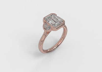 Bezel Three-Stone Engagement Ring