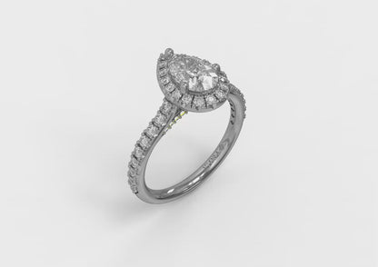 Matching Band for Pretty Pear Halo Engagement Ring