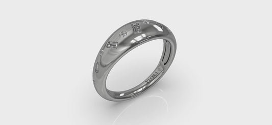 Multi Baguette and Round Dome Diamond Ring