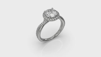 Entwined Halo Round Engagement Ring