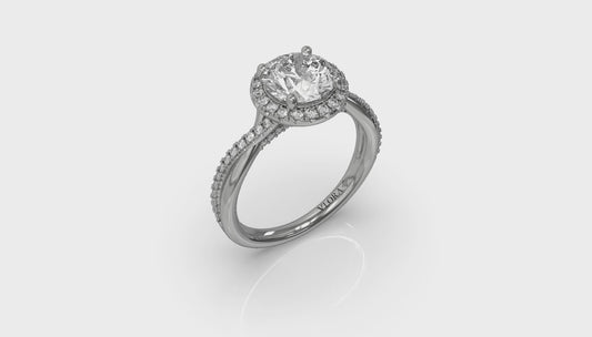 Entwined Halo Round Engagement Ring