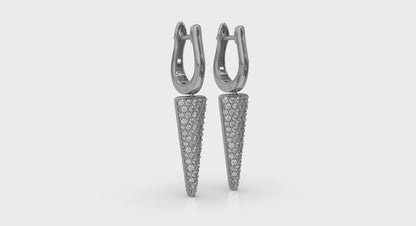 Diamond Trinity Drop Huggie Earrings