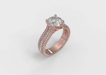 Matching Band for Opulent Cathedral Round Diamond Engagement Ring
