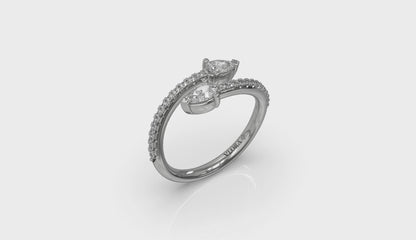 Pear Diamond Wrap Ring