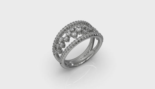 Floating Diamond Cluster Ring