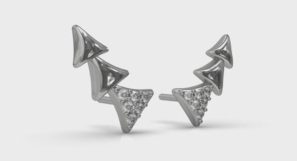 Diamond and Multi Trinity Ear Climber