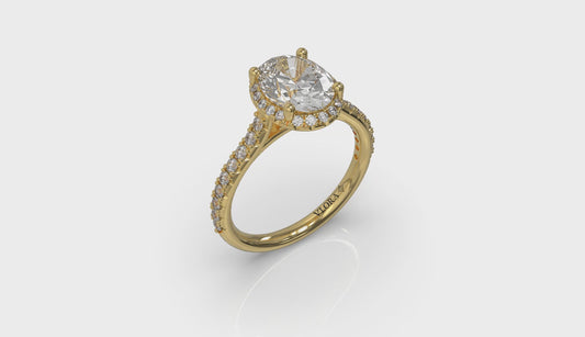 Graceful Halo Oval Engagement Ring