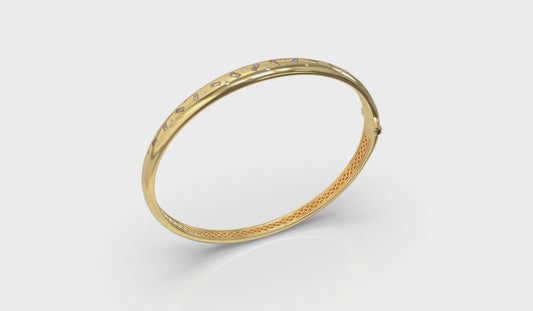 Baguette and Round Diamond Confetti Bangle