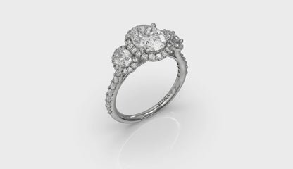 Triple Halo Oval Engagement Ring