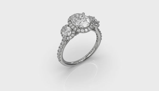 Triple Halo Oval Engagement Ring