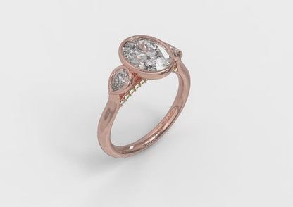 Streamlined Oval Bezel Engagement Ring