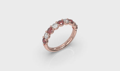 Classic Ruby and Diamond Stackable Band