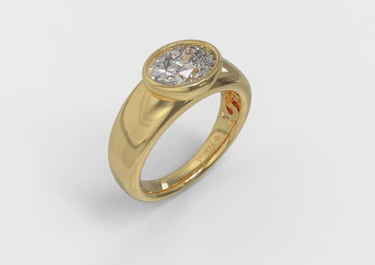 Sculpted Serenity Engagement Ring