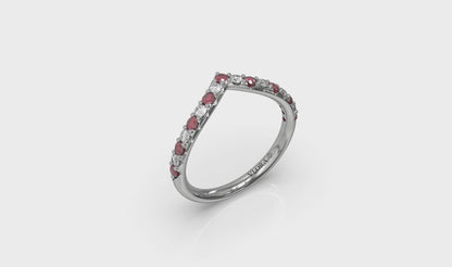 Ruby and Diamond Contour Band