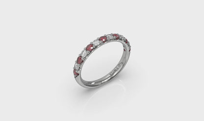 Ruby and Diamond Stackable Band