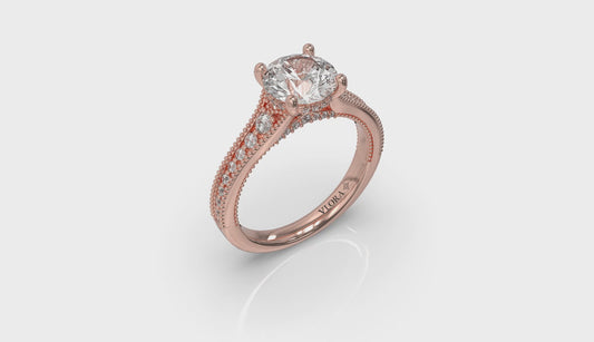 Intricate Hidden Halo Engagement Ring