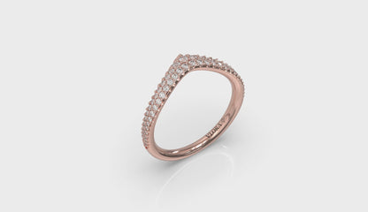 Pave Chevron Contoured Band