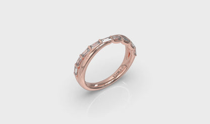 Crossed Baguette Stackable Band