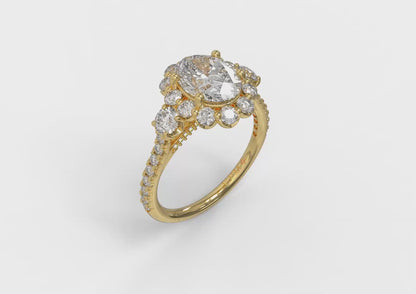 Blossom Halo Oval Engagement Ring