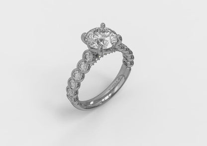 Matching Band for Round Diamond Engagement Ring with Bezel-Set Diamond Band