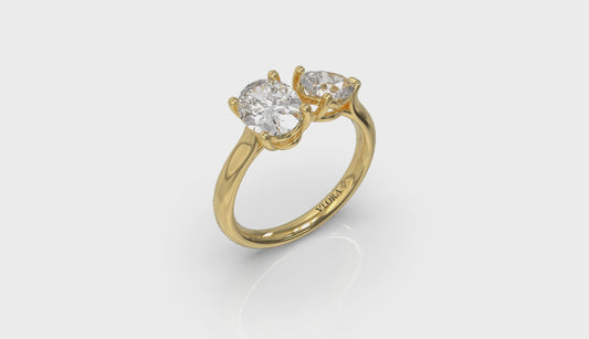 Duet Oval and Pear Two Stone Engagement Ring