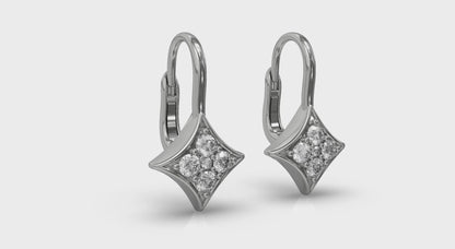 Diamond Vlora Star Channel Set Huggie Earrings